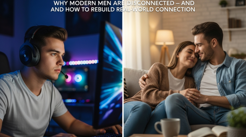 Millennial gamer balancing gaming life with real-world intimacy, showing contrast between digital engagement and emotional connection.